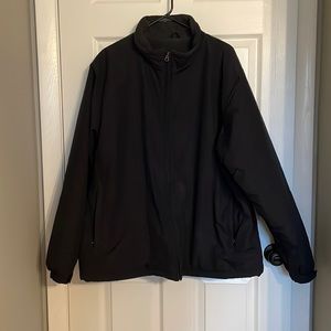 NWOT Mens Lands End fleece lined winter coat. Black with gray lining size XL